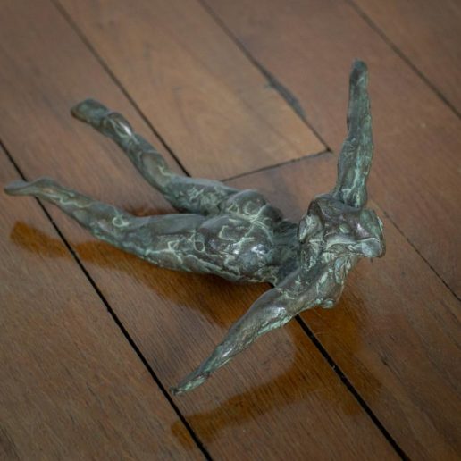 "Le plongeon", sculpture en bronze. Taille 14cm.