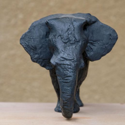 "Éléphant", pièce unique, sculpture en bronze. Taille 16x20cm.