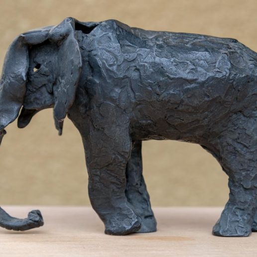 "Éléphant", pièce unique, sculpture en bronze. Taille 16x20cm.